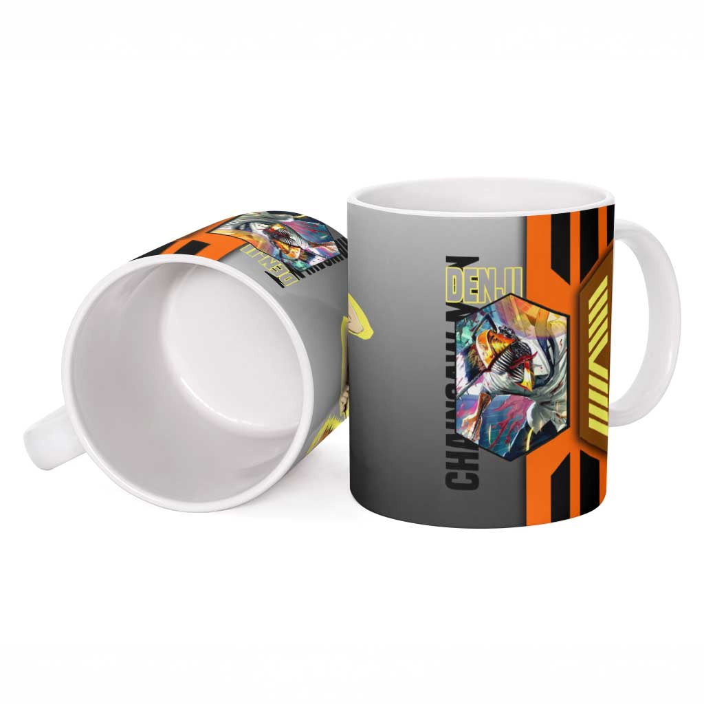 Denji from Chainsaw Man Ceramic Mug with Energetic Posing and Chainsaw Demon Design - The Mazicc