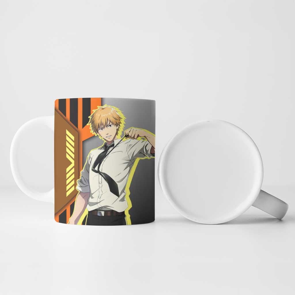 Denji from Chainsaw Man Ceramic Mug with Energetic Posing and Chainsaw Demon Design - The Mazicc