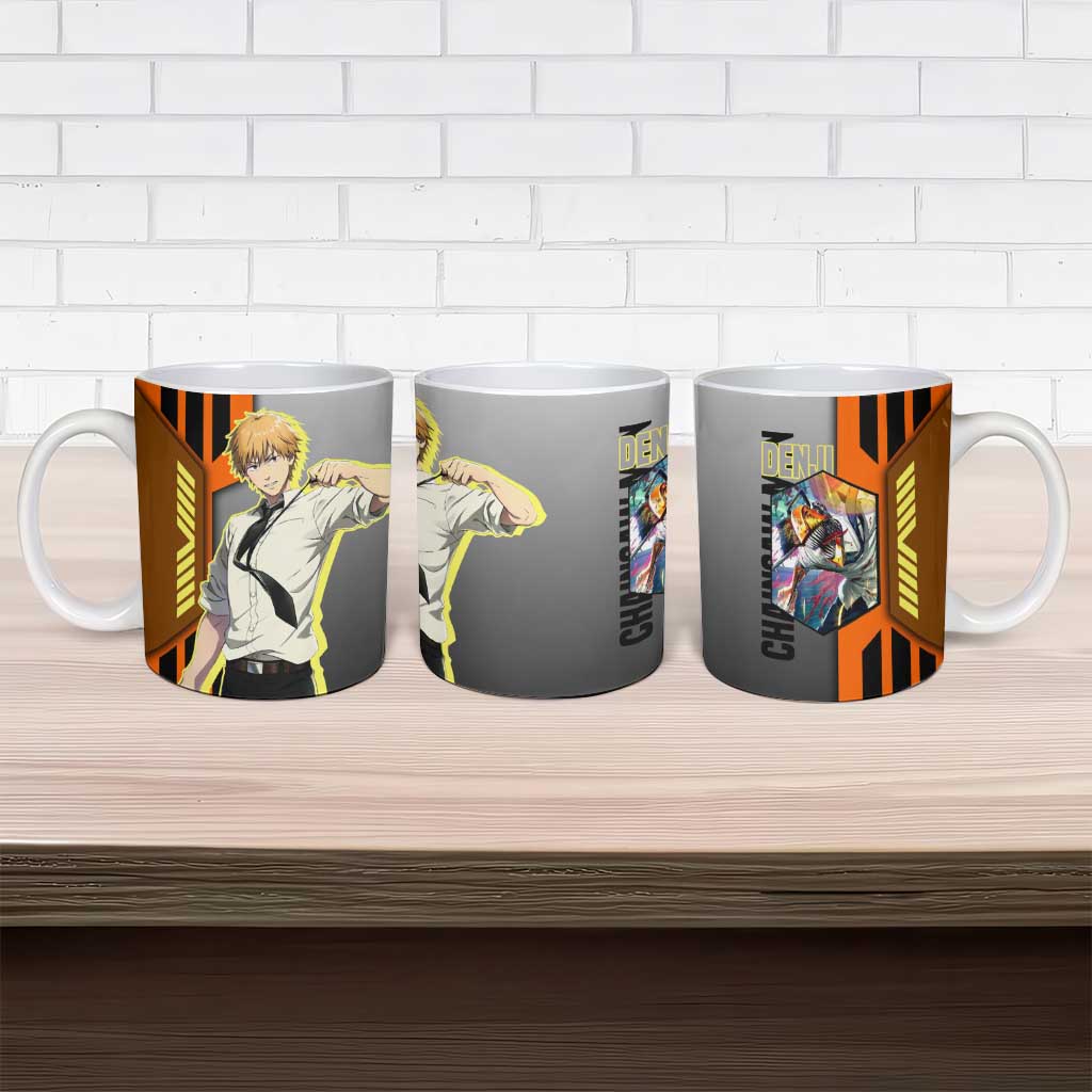 Denji from Chainsaw Man Ceramic Mug with Energetic Posing and Chainsaw Demon Design - The Mazicc