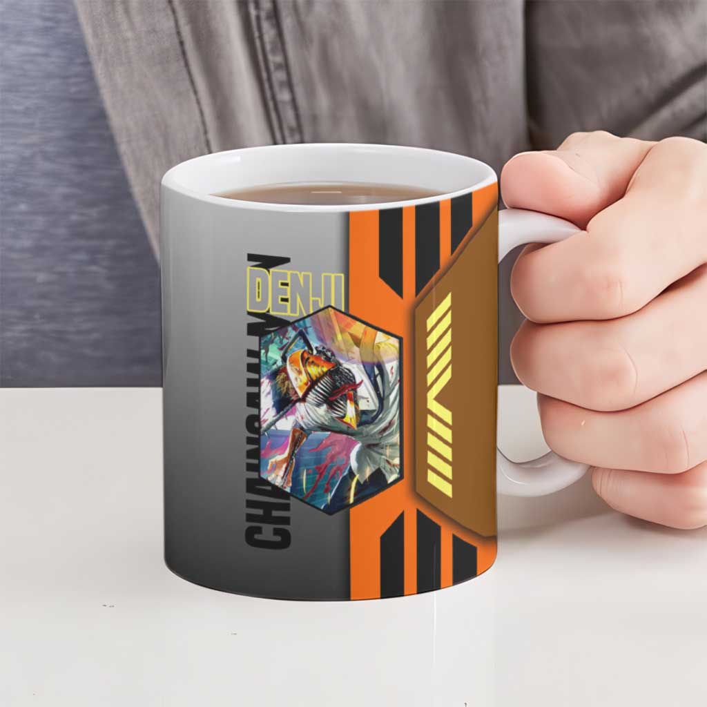Denji from Chainsaw Man Ceramic Mug with Energetic Posing and Chainsaw Demon Design - The Mazicc