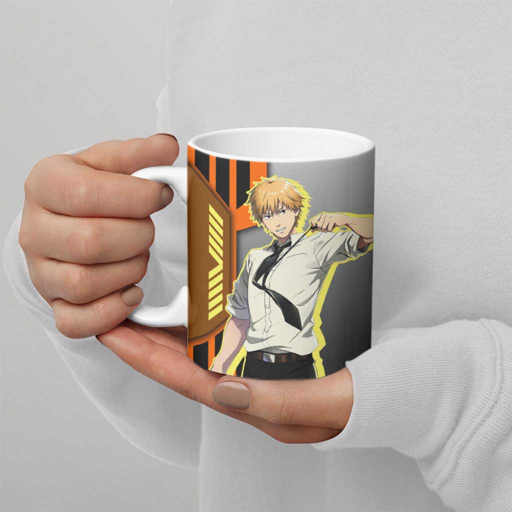 Denji from Chainsaw Man Ceramic Mug with Energetic Posing and Chainsaw Demon Design - The Mazicc
