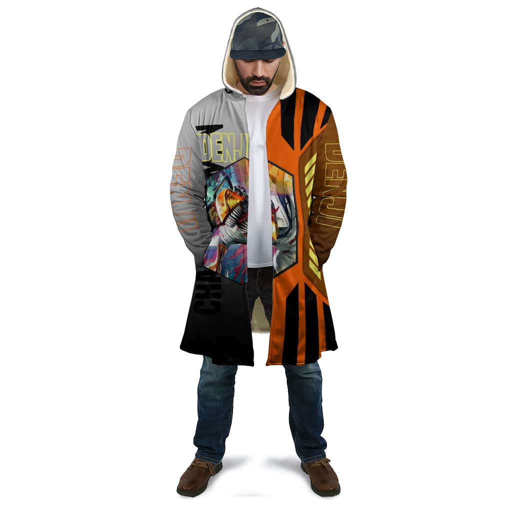 Denji from Chainsaw Man Cloak with Energetic Posing and Chainsaw Demon Design - The Mazicc