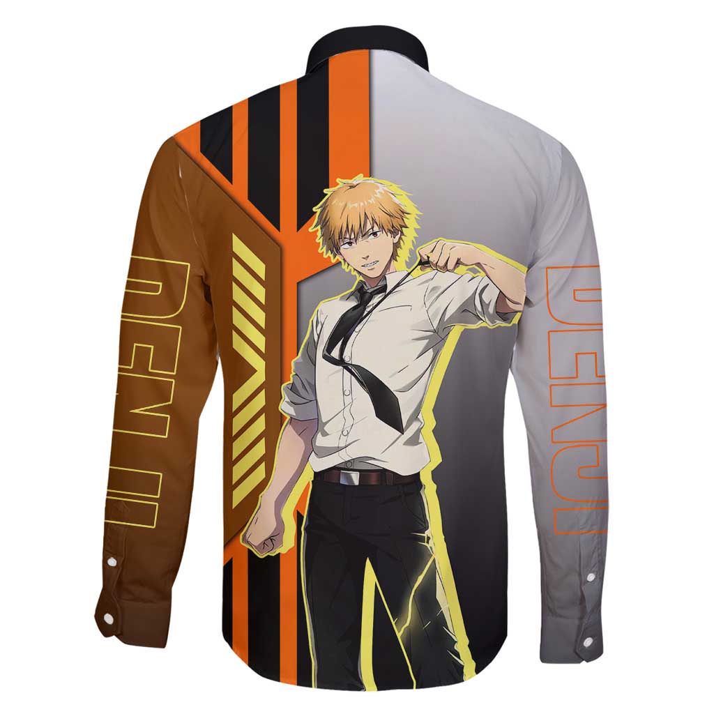 Denji from Chainsaw Man Family Matching Summer Maxi Dress and Hawaiian Shirt with Energetic Posing and Chainsaw Demon Design - The Mazicc