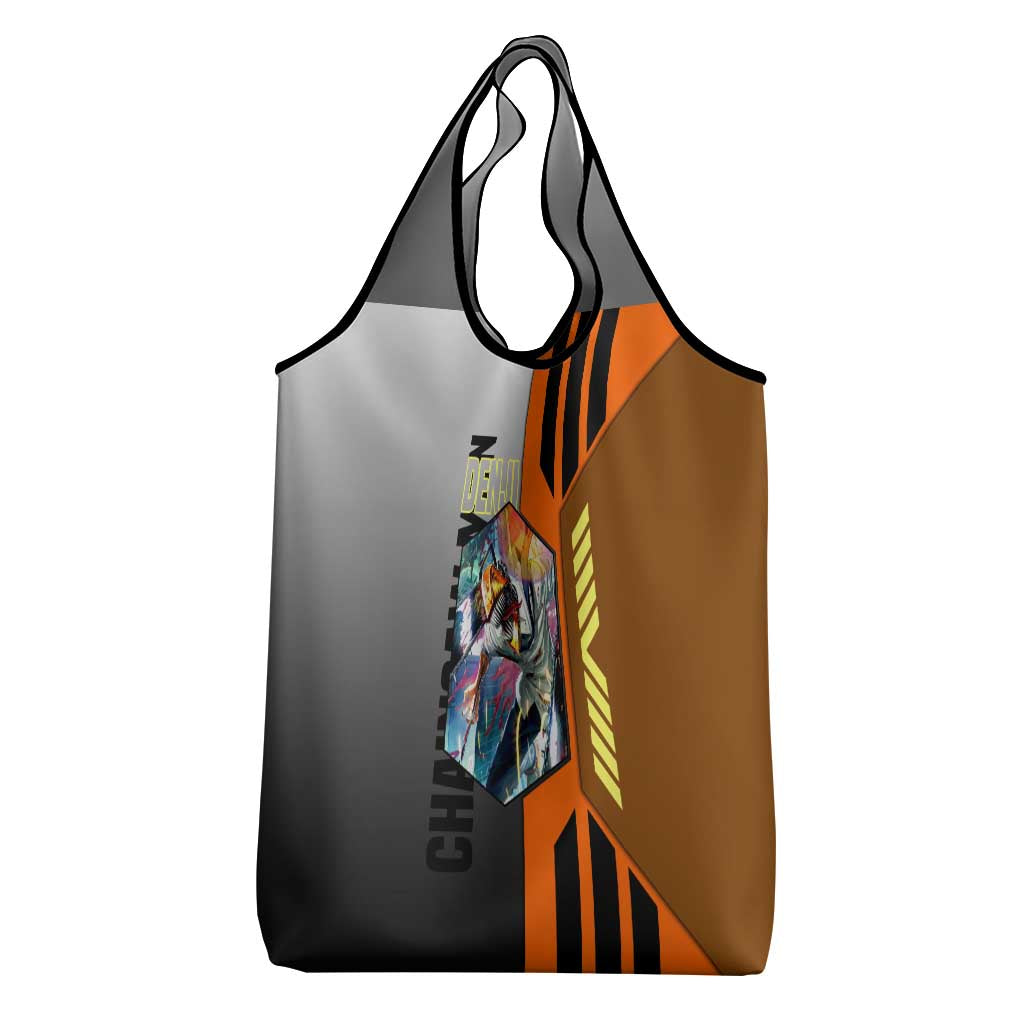 Denji from Chainsaw Man Grocery Bag with Energetic Posing and Chainsaw Demon Design - The Mazicc