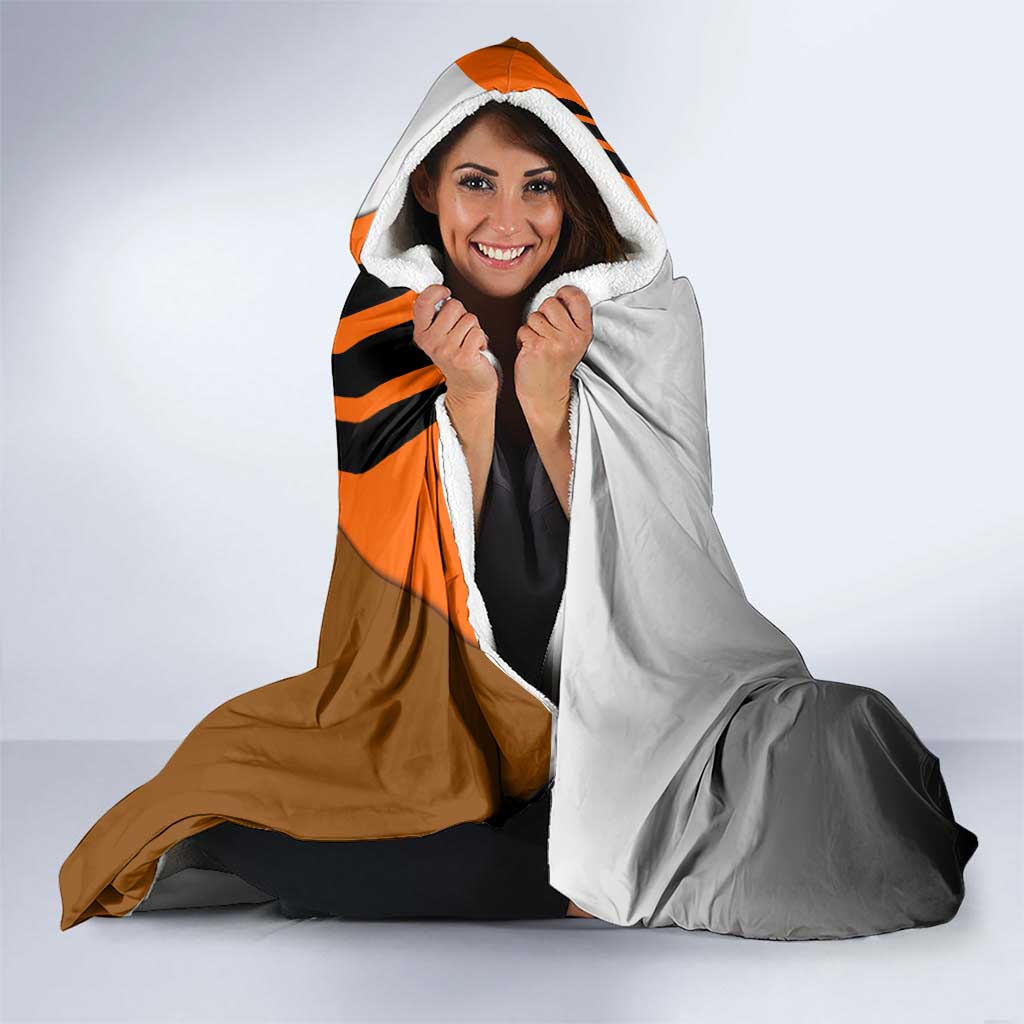 Denji from Chainsaw Man Hooded Blanket with Energetic Posing and Chainsaw Demon Design - The Mazicc