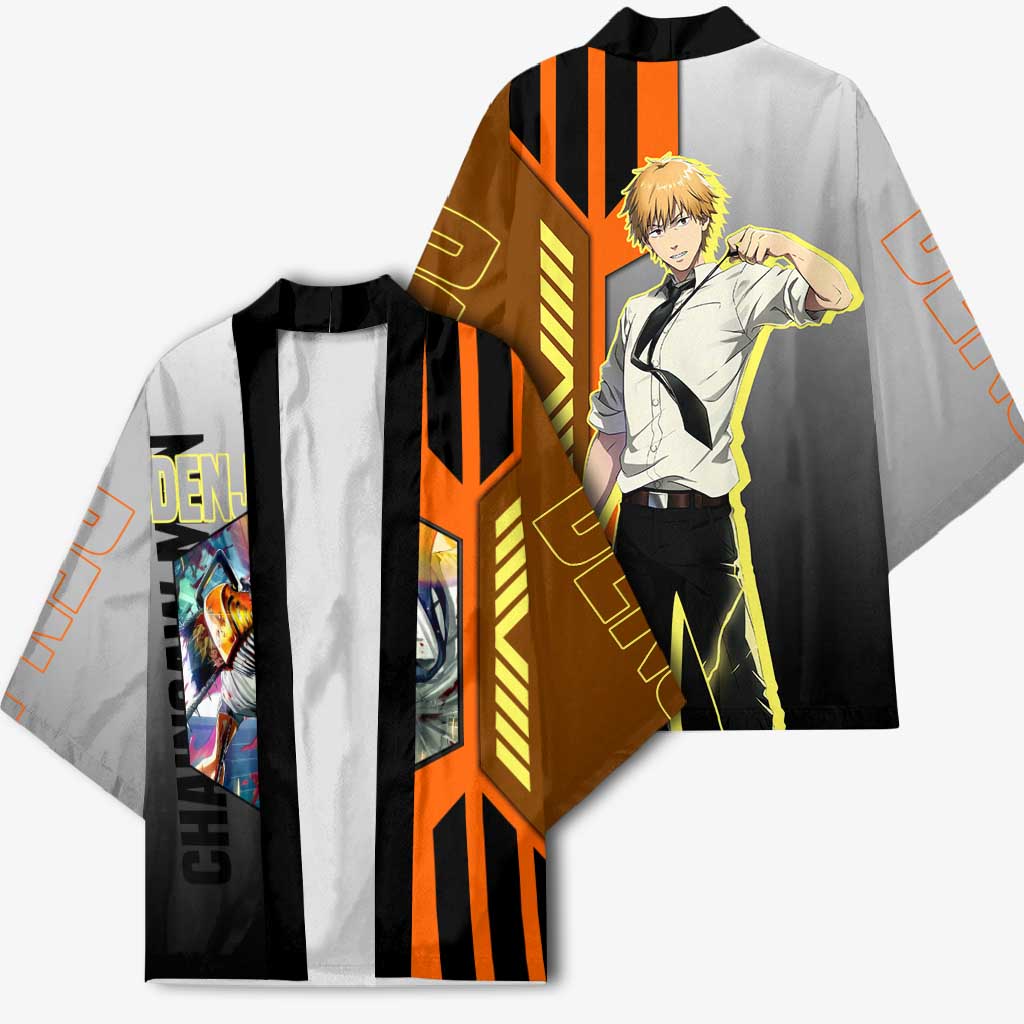Denji from Chainsaw Man Kimono with Energetic Posing and Chainsaw Demon Design - The Mazicc