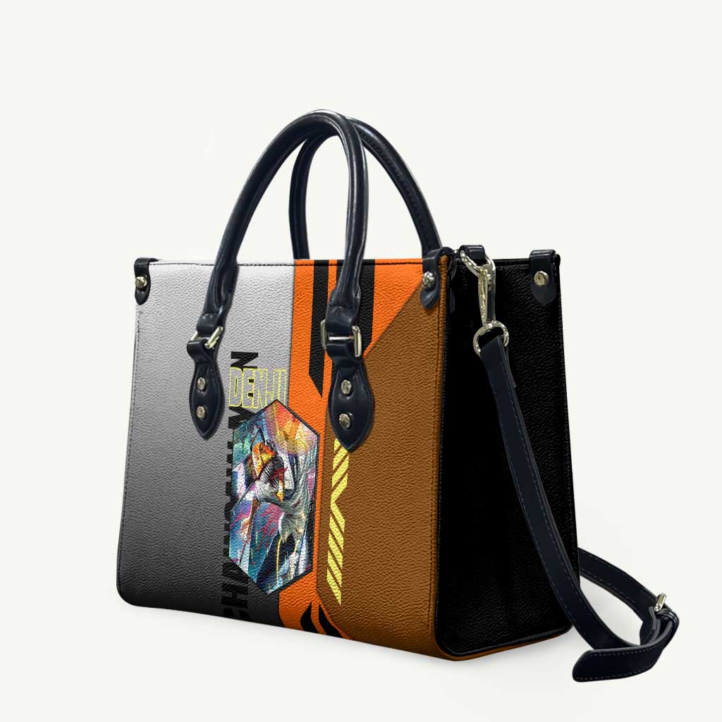 Denji from Chainsaw Man Leather Bag with Energetic Posing and Chainsaw Demon Design - The Mazicc