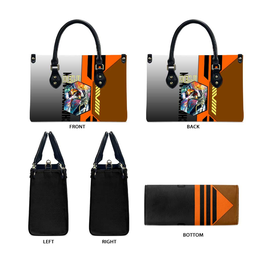 Denji from Chainsaw Man Leather Bag with Energetic Posing and Chainsaw Demon Design - The Mazicc