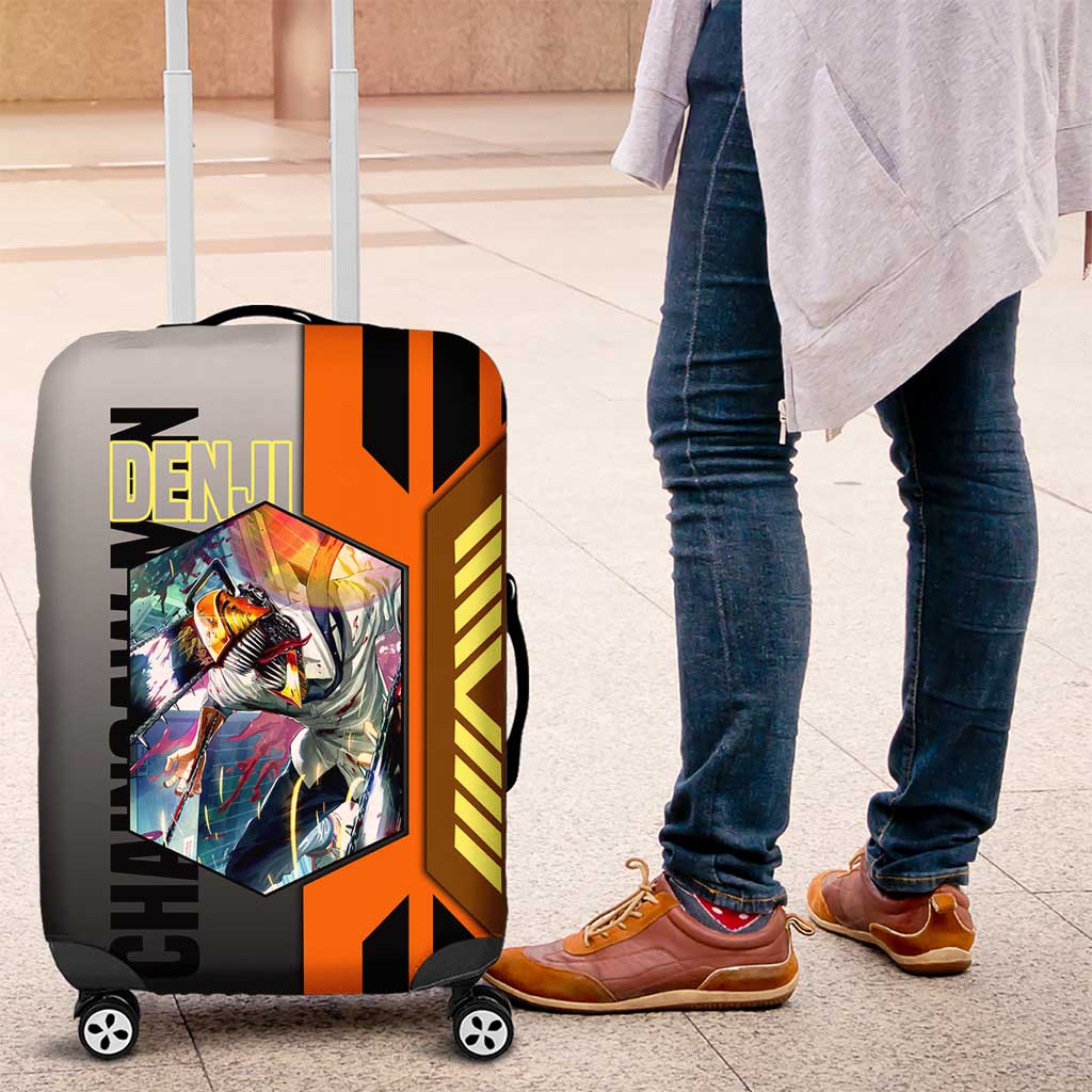 Denji from Chainsaw Man Luggage Cover with Energetic Posing and Chainsaw Demon Design - The Mazicc