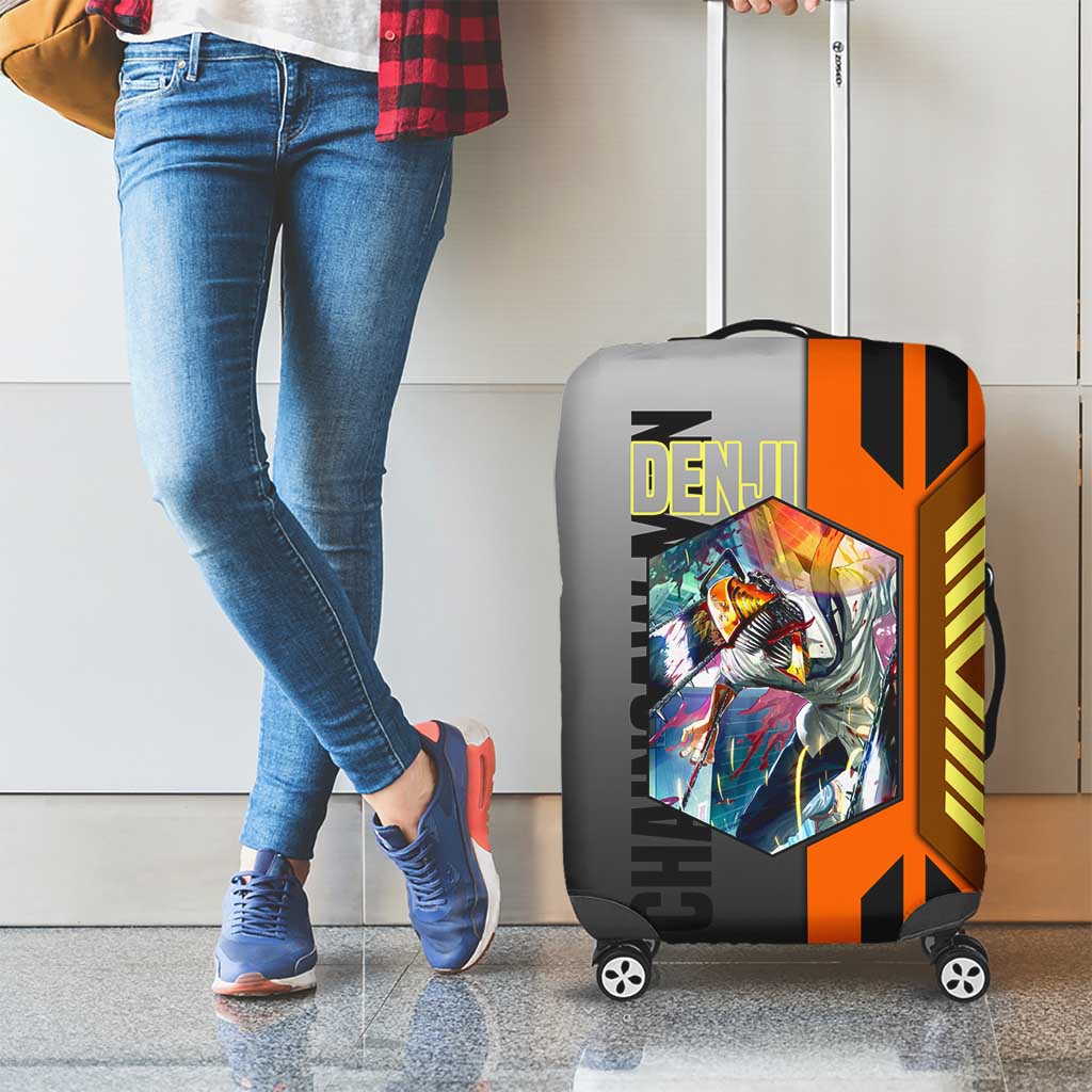 Denji from Chainsaw Man Luggage Cover with Energetic Posing and Chainsaw Demon Design - The Mazicc