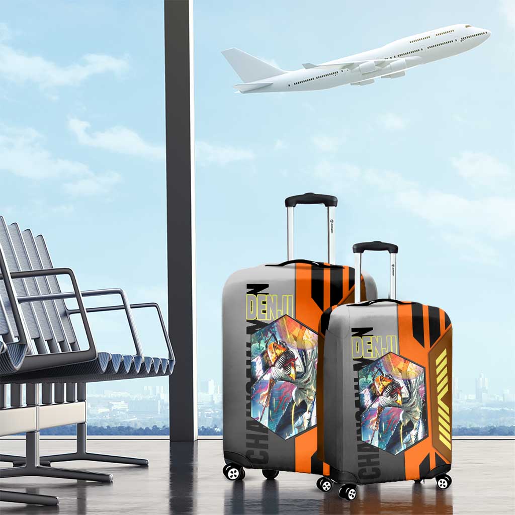 Denji from Chainsaw Man Luggage Cover with Energetic Posing and Chainsaw Demon Design - The Mazicc