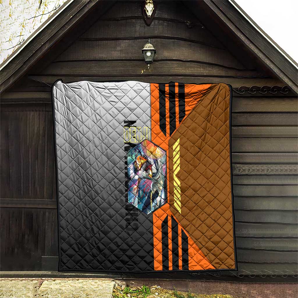 Denji from Chainsaw Man Quilt with Energetic Posing and Chainsaw Demon Design - The Mazicc