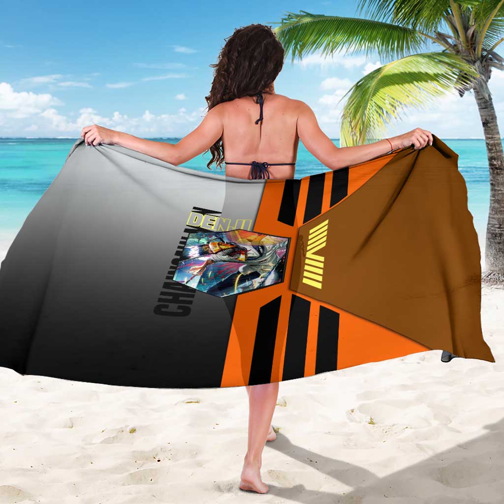 Denji from Chainsaw Man Sarong with Energetic Posing and Chainsaw Demon Design - The Mazicc