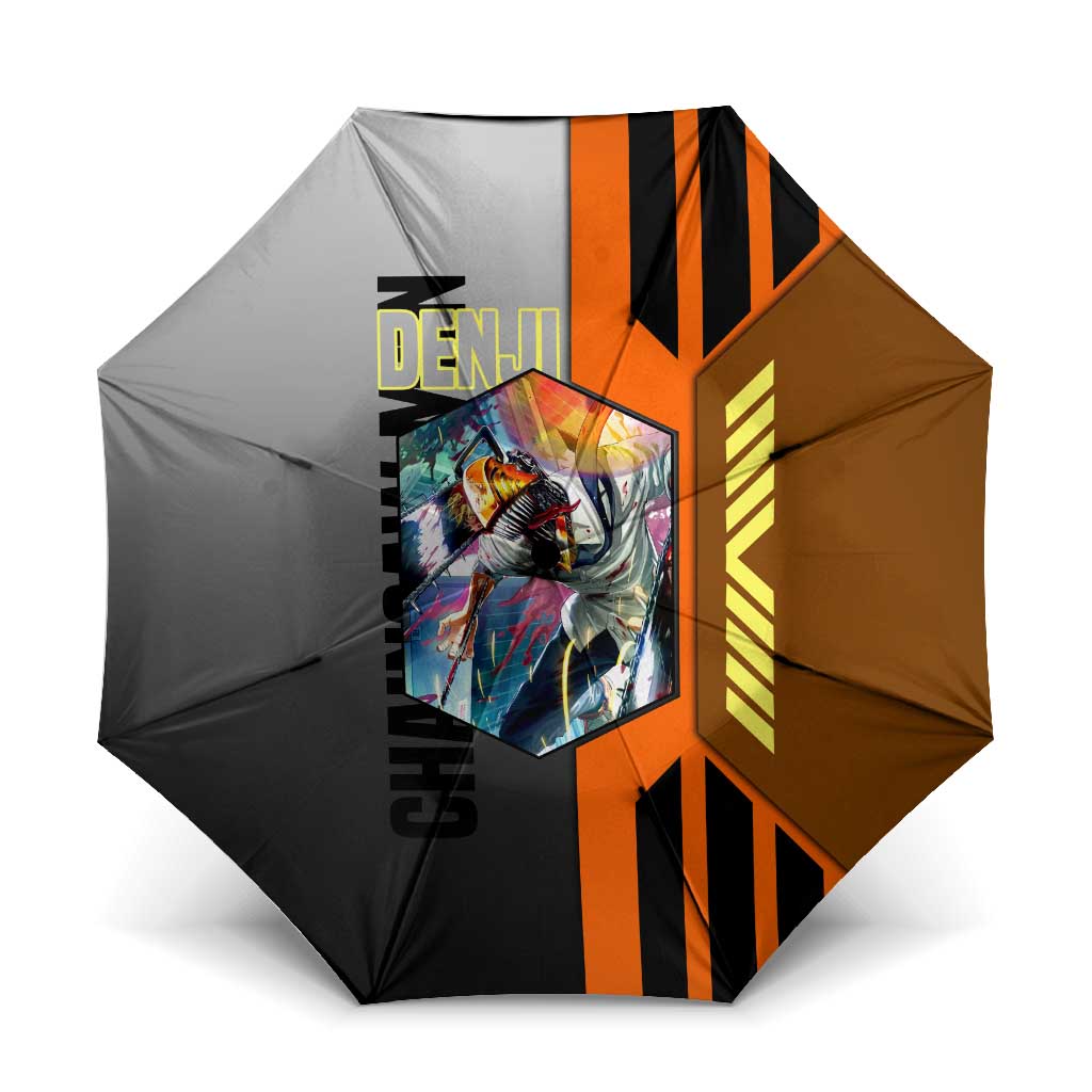 Denji from Chainsaw Man Umbrella with Energetic Posing and Chainsaw Demon Design - The Mazicc