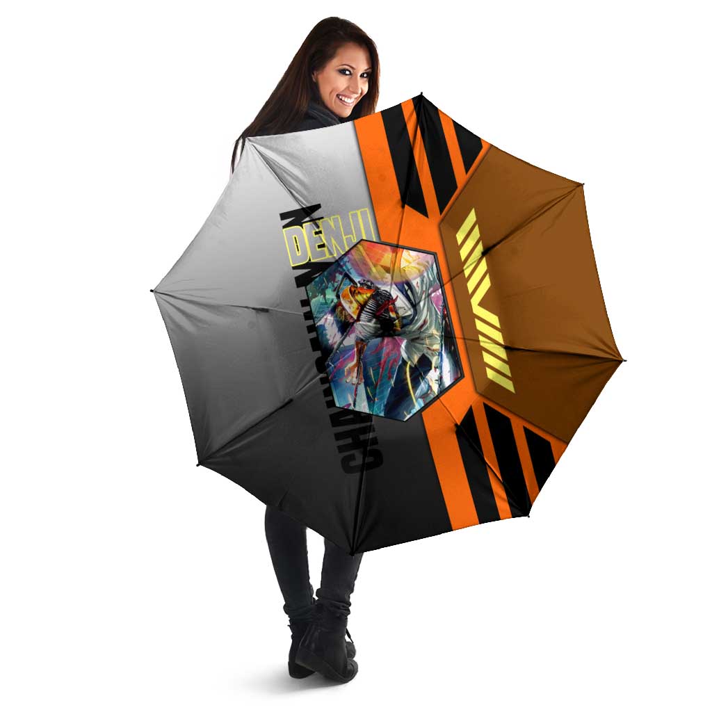 Denji from Chainsaw Man Umbrella with Energetic Posing and Chainsaw Demon Design - The Mazicc
