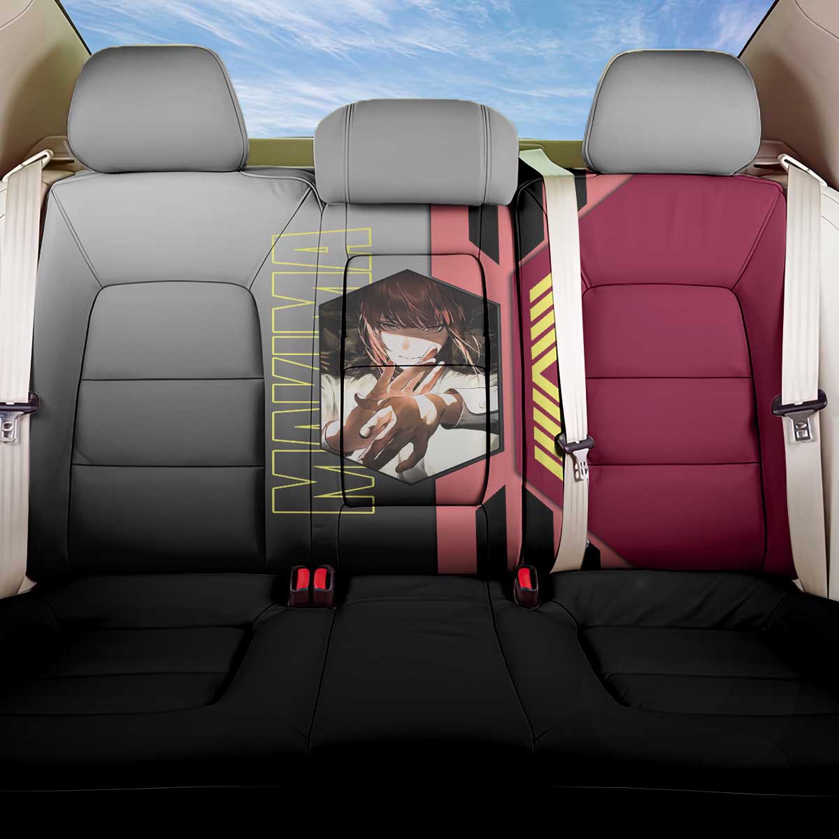 Makima from Chainsaw Man Back Car Seat Cover with Cool Posing and Character Design - undefined