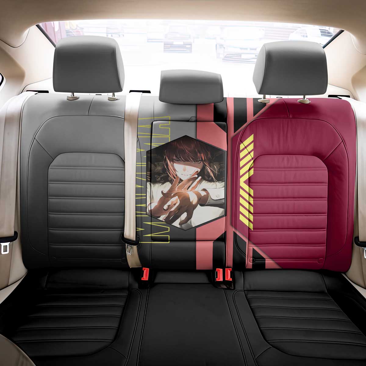 Makima from Chainsaw Man Back Car Seat Cover with Cool Posing and Character Design - undefined
