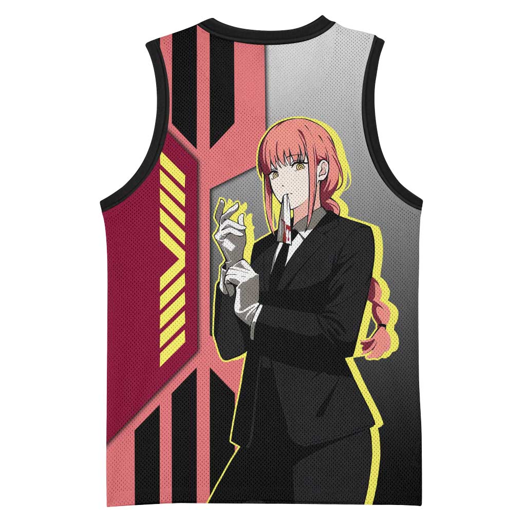 Makima from Chainsaw Man Basketball Jersey with Cool Posing and Character Design - The Mazicc