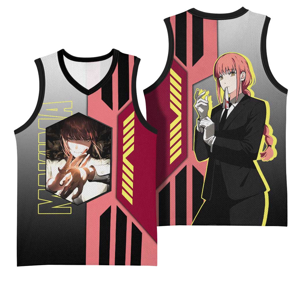 Makima from Chainsaw Man Basketball Jersey with Cool Posing and Character Design - The Mazicc