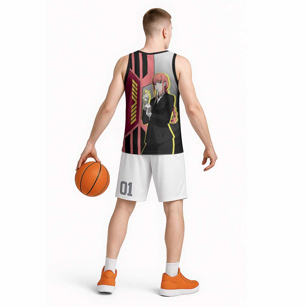 Makima from Chainsaw Man Basketball Jersey with Cool Posing and Character Design - The Mazicc