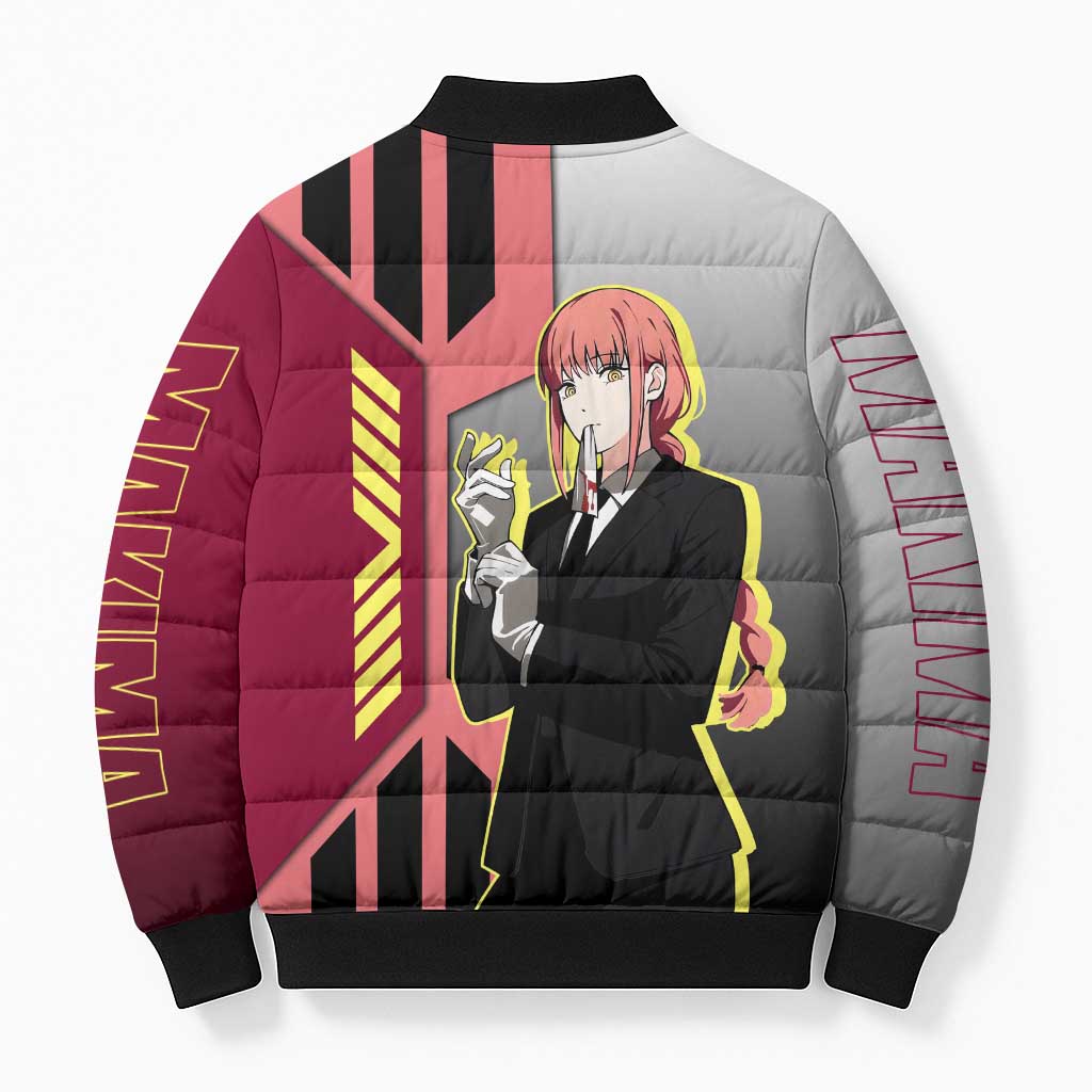 Makima from Chainsaw Man Bomber Puffer Jacket with Cool Posing and Character Design - The Mazicc