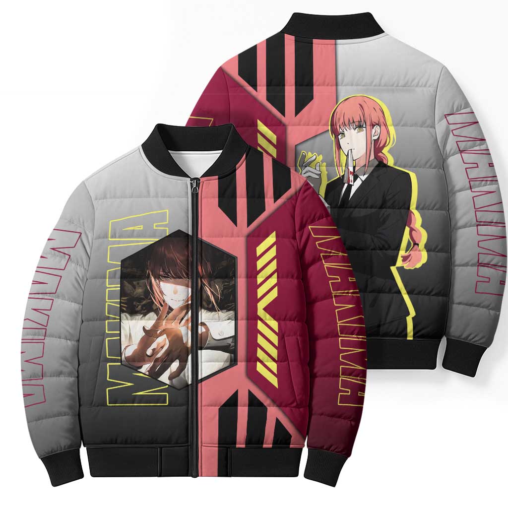 Makima from Chainsaw Man Bomber Puffer Jacket with Cool Posing and Character Design - The Mazicc