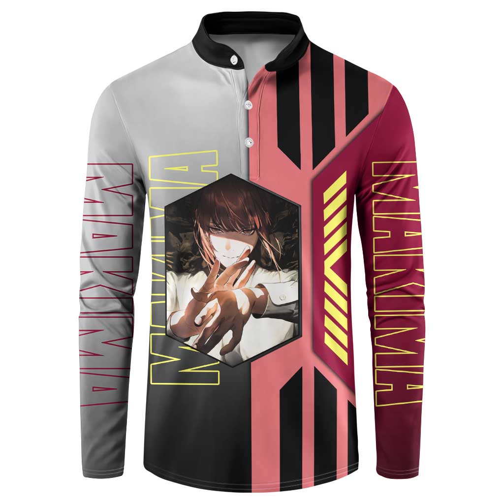 Makima from Chainsaw Man Button Sweatshirt with Cool Posing and Character Design - The Mazicc