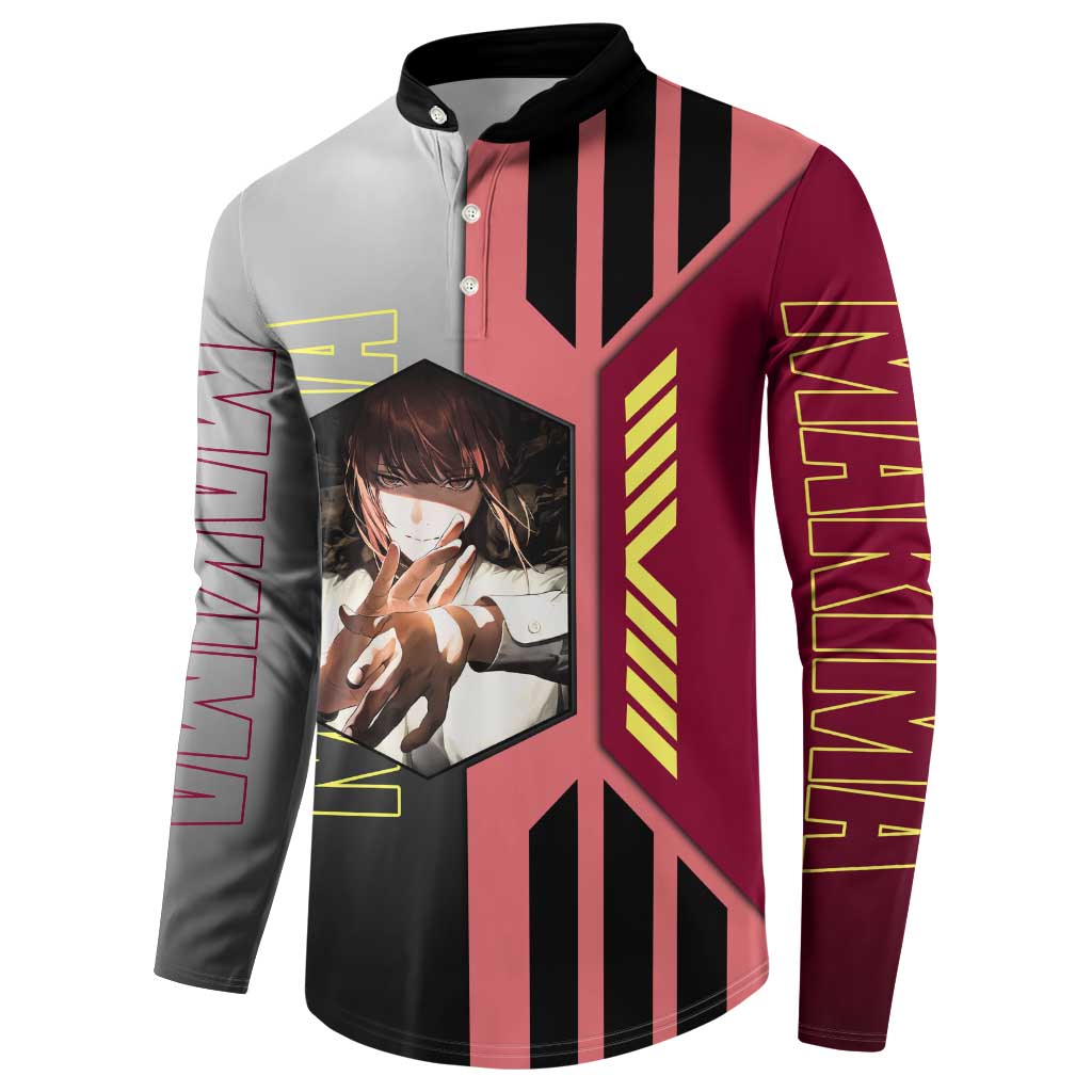 Makima from Chainsaw Man Button Sweatshirt with Cool Posing and Character Design - The Mazicc