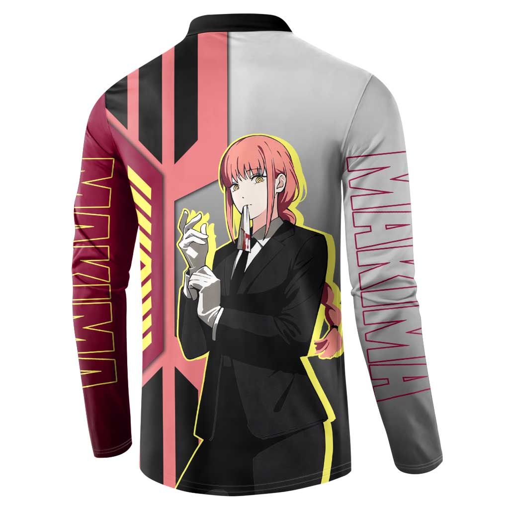 Makima from Chainsaw Man Button Sweatshirt with Cool Posing and Character Design - The Mazicc