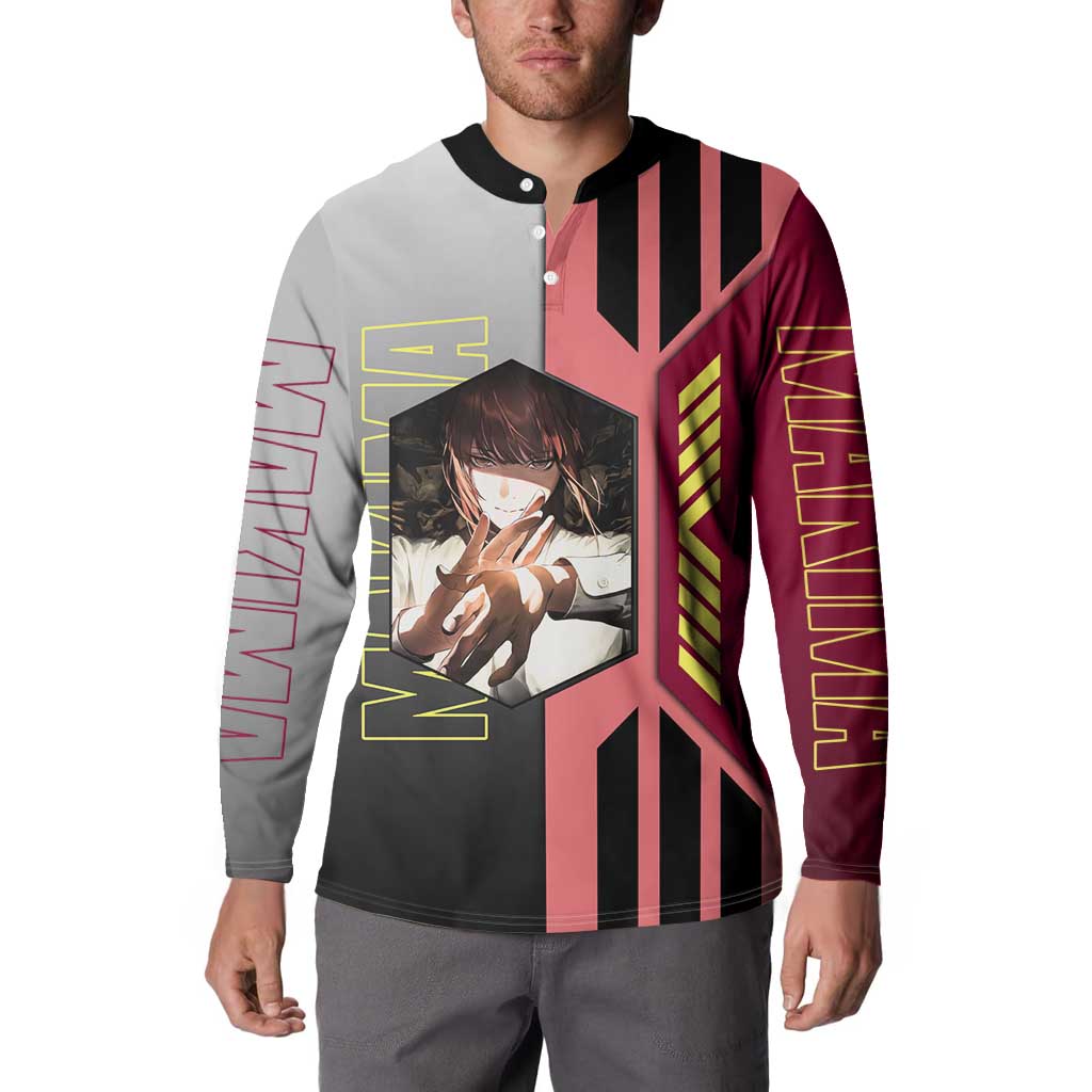 Makima from Chainsaw Man Button Sweatshirt with Cool Posing and Character Design - The Mazicc