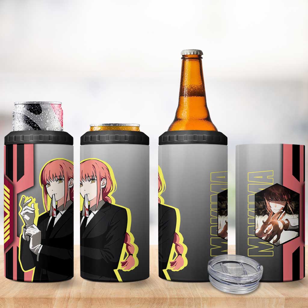 Makima from Chainsaw Man 4 in 1 Can Cooler Tumbler with Cool Posing and Character Design - The Mazicc
