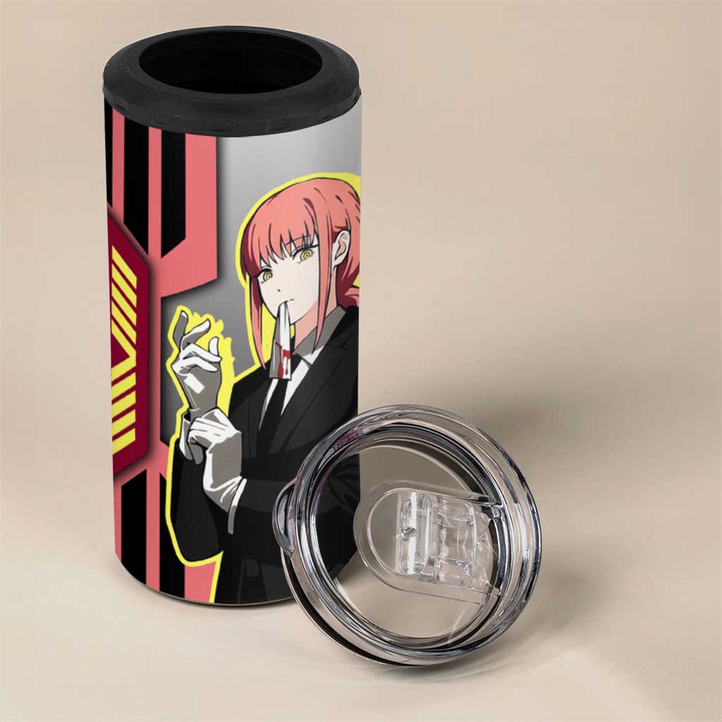 Makima from Chainsaw Man 4 in 1 Can Cooler Tumbler with Cool Posing and Character Design - The Mazicc