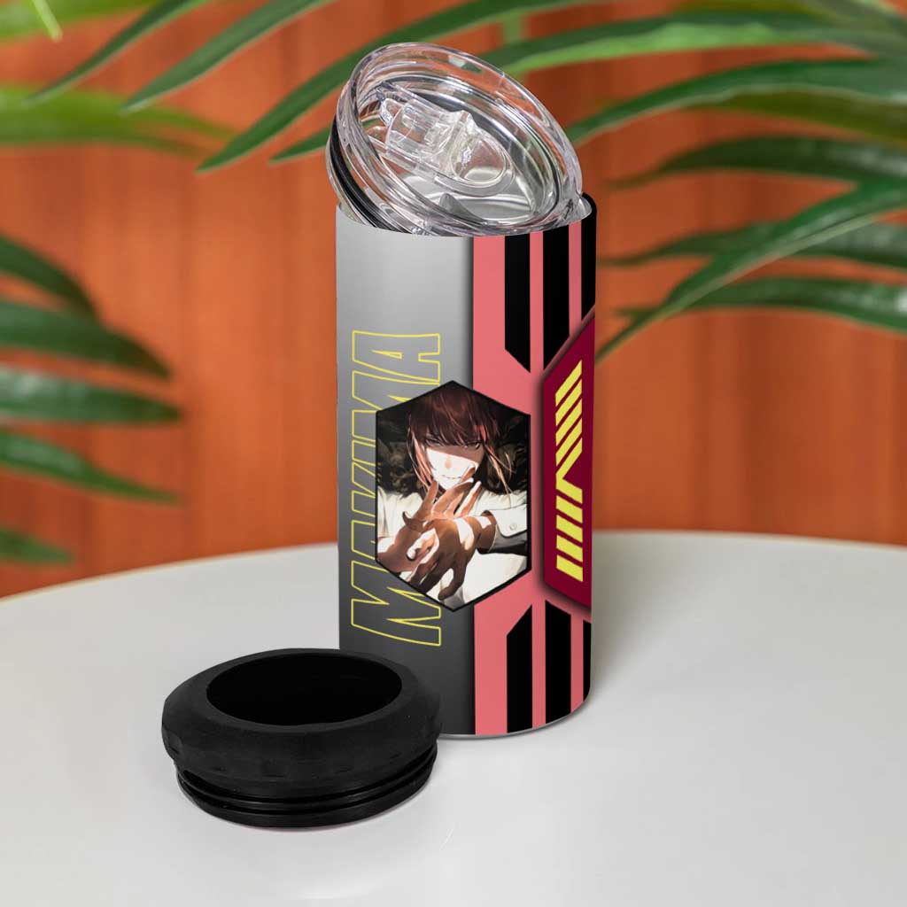 Makima from Chainsaw Man 4 in 1 Can Cooler Tumbler with Cool Posing and Character Design - The Mazicc