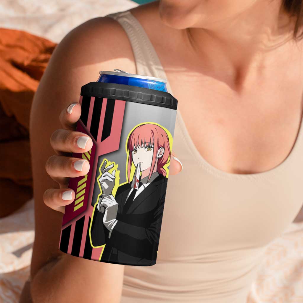 Makima from Chainsaw Man 4 in 1 Can Cooler Tumbler with Cool Posing and Character Design - The Mazicc