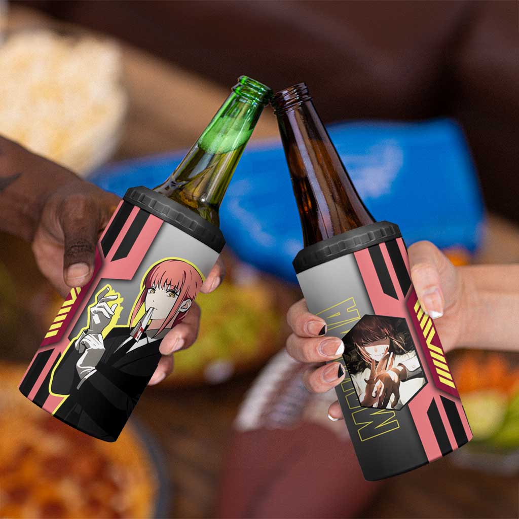 Makima from Chainsaw Man 4 in 1 Can Cooler Tumbler with Cool Posing and Character Design - The Mazicc