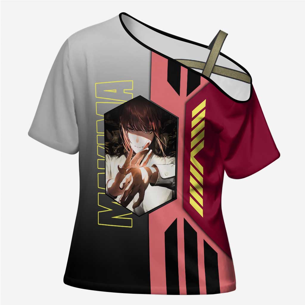Makima from Chainsaw Man Cross Shoulder Shirt with Cool Posing and Character Design - The Mazicc