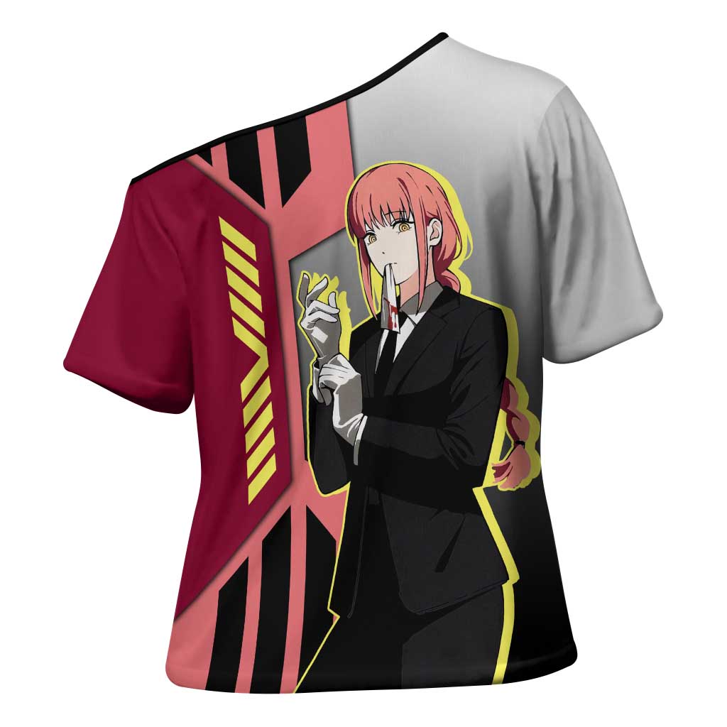 Makima from Chainsaw Man Cross Shoulder Shirt with Cool Posing and Character Design - The Mazicc