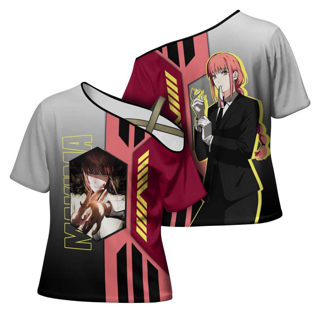 Makima from Chainsaw Man Cross Shoulder Shirt with Cool Posing and Character Design - The Mazicc