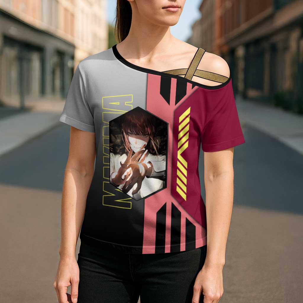 Makima from Chainsaw Man Cross Shoulder Shirt with Cool Posing and Character Design - The Mazicc