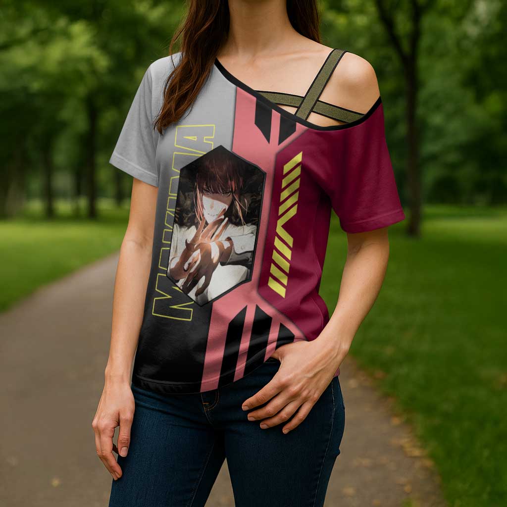 Makima from Chainsaw Man Cross Shoulder Shirt with Cool Posing and Character Design - The Mazicc