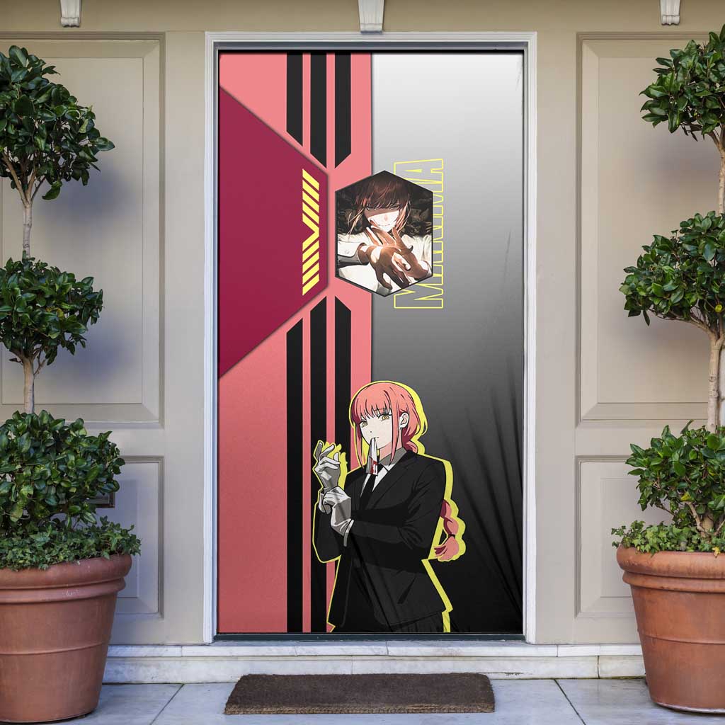 Makima from Chainsaw Man Door Cover with Cool Posing and Character Design - The Mazicc