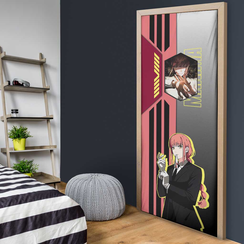 Makima from Chainsaw Man Door Cover with Cool Posing and Character Design - The Mazicc