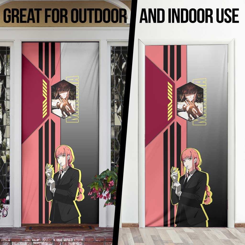 Makima from Chainsaw Man Door Cover with Cool Posing and Character Design - The Mazicc