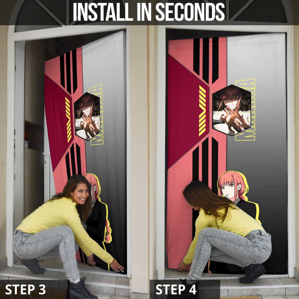 Makima from Chainsaw Man Door Cover with Cool Posing and Character Design - The Mazicc