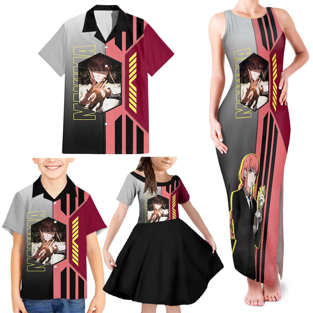 Makima from Chainsaw Man Family Matching Tank Maxi Dress and Hawaiian Shirt with Cool Posing and Character Design - The Mazicc