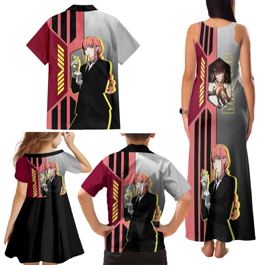 Makima from Chainsaw Man Family Matching Tank Maxi Dress and Hawaiian Shirt with Cool Posing and Character Design - The Mazicc