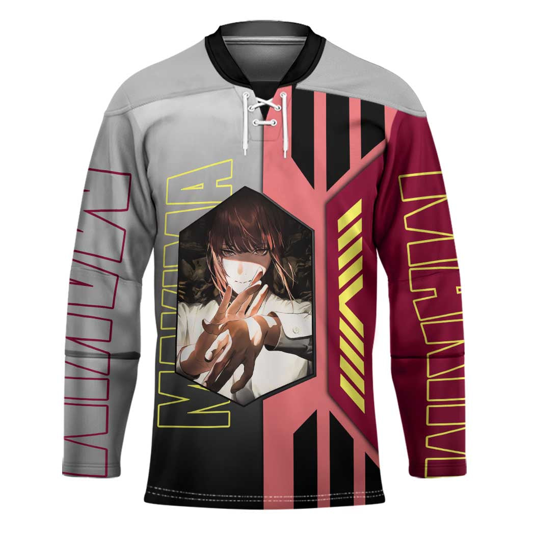 Makima from Chainsaw Man Hockey Jersey with Cool Posing and Character Design - The Mazicc