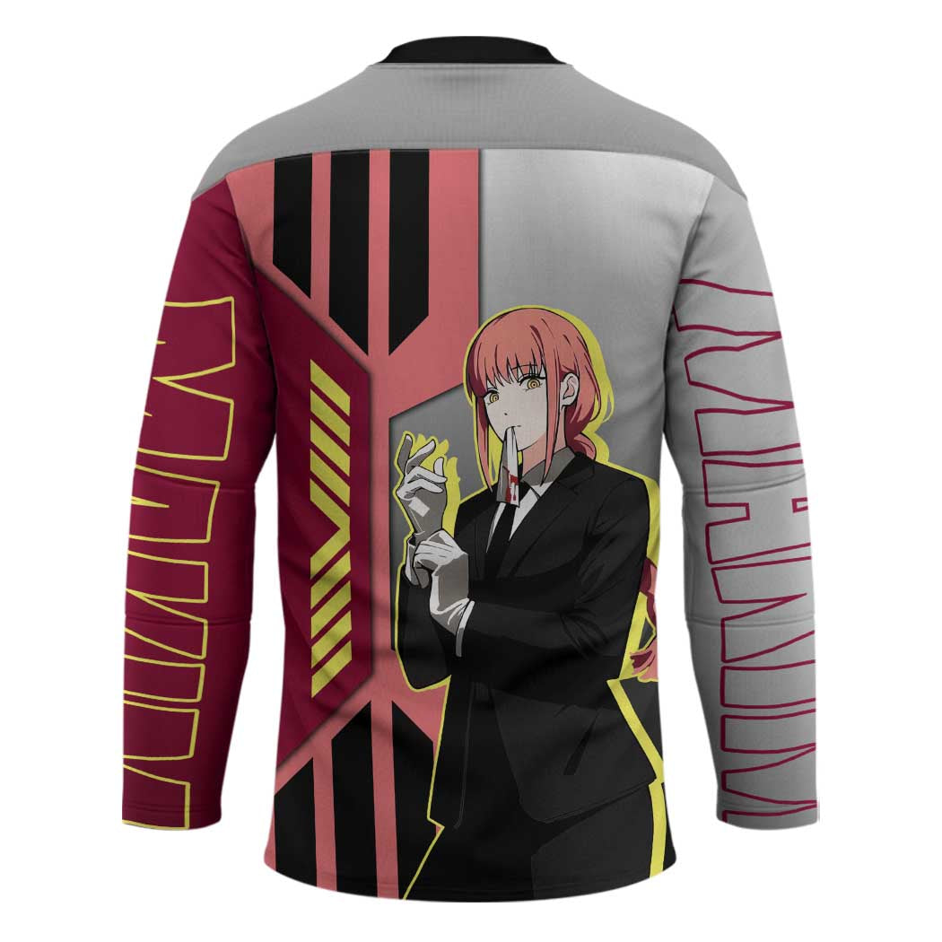 Makima from Chainsaw Man Hockey Jersey with Cool Posing and Character Design - The Mazicc