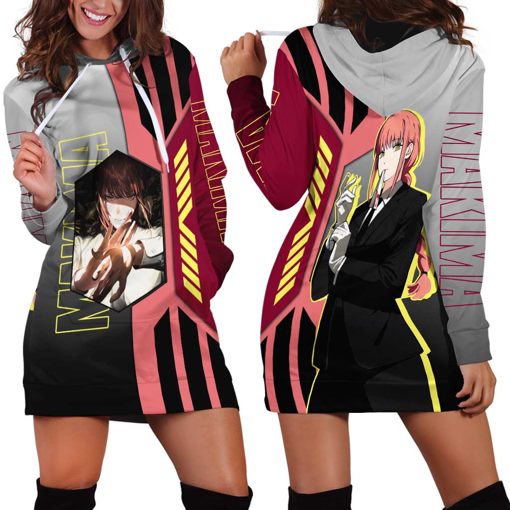 Makima from Chainsaw Man Hoodie Dress with Cool Posing and Character Design - The Mazicc