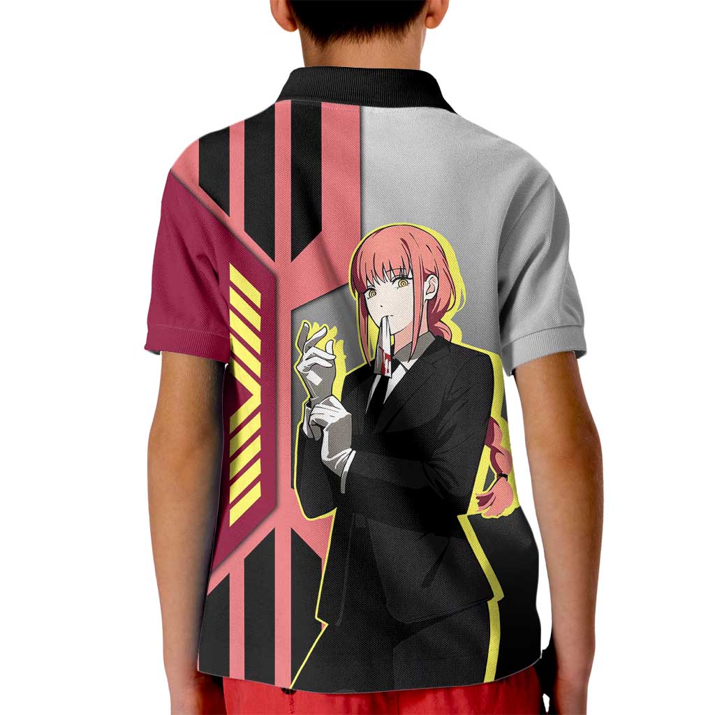 Makima from Chainsaw Man Kid Polo Shirt with Cool Posing and Character Design - The Mazicc